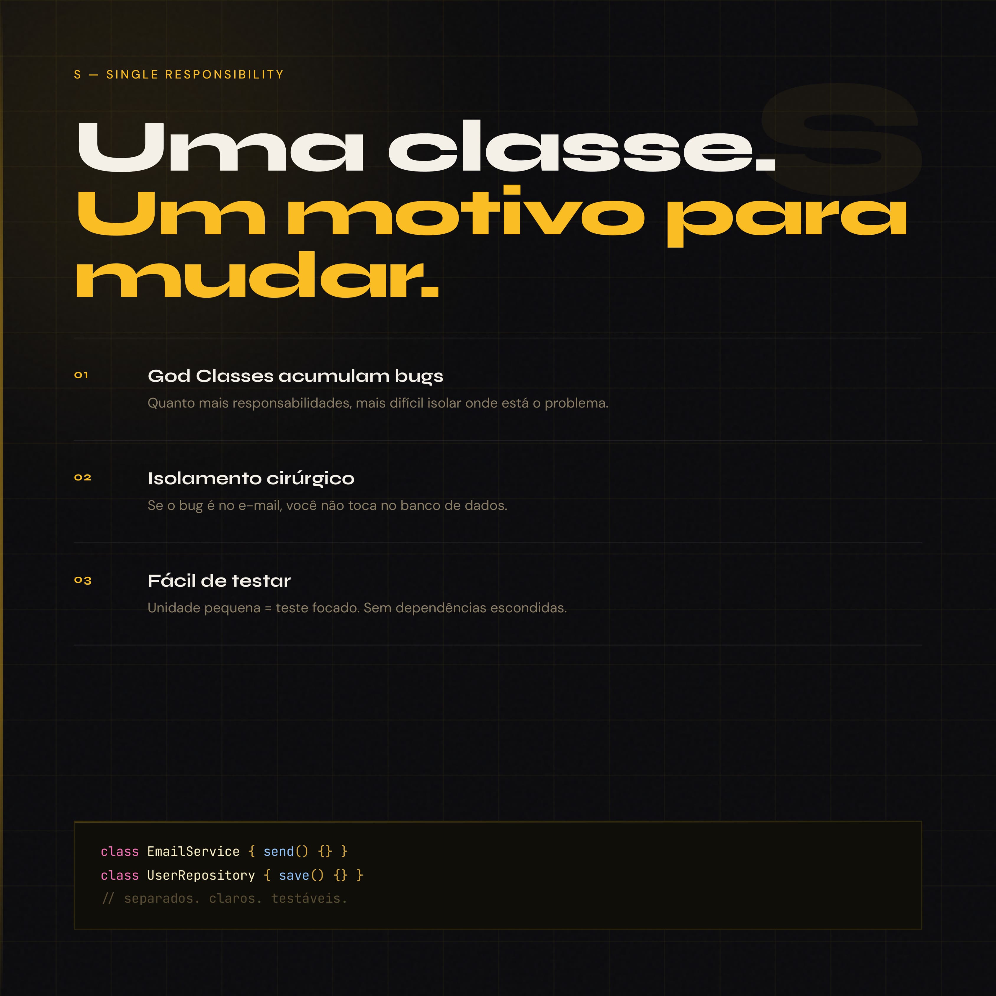 S — Single Responsibility Principle